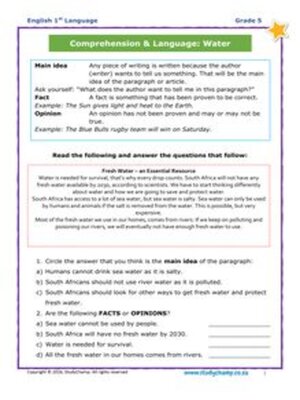 cover image of Grade 5 English: Comprehension - Water